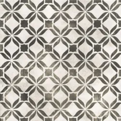 Dalle extérieur effet carreaux ciment Fragment noir R11 14 mm 32,9x32,9 cm