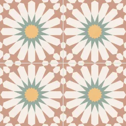 Carrelage sol effet carreaux de ciment Vintage Soleil bordeaux 33,15x33,15 cm